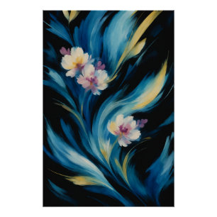 Pôster Flores Abstratas Colorido design Poster