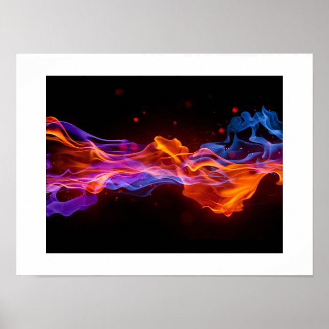 Poster-Flowing Flames Poster (Front)