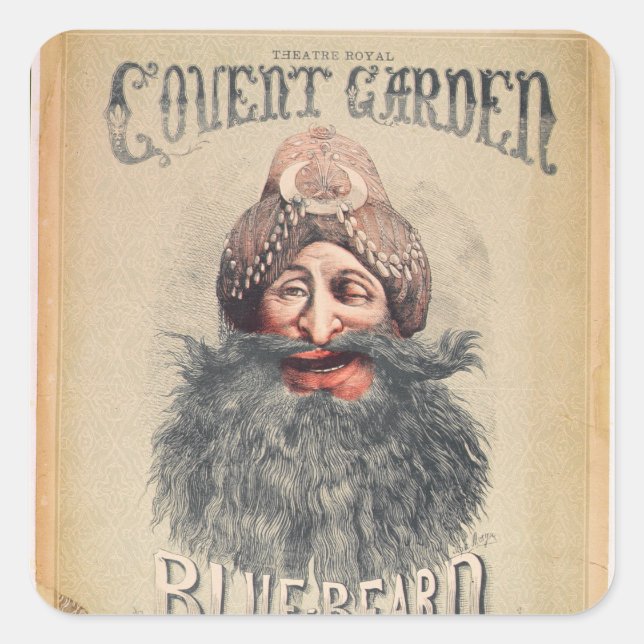 Poster for a Christmas pantomime Square Sticker (Front)