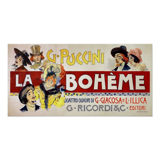 Poster for La Bohème by Giacomo Puccini (Front)
