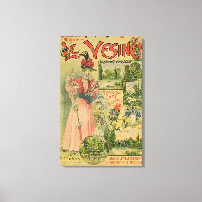 Poster for the Chemins de Fer de to Le Vesinet Canvas Print (Front)