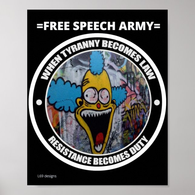 poster  "FREE SPEECH ARMY 3" (Front)