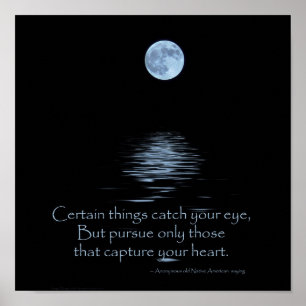 POSTER, Full Moon and Native American saying Poster