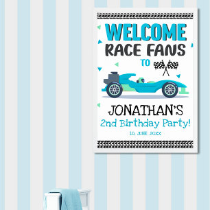Póster Fun 2nd Birthday Race Car Driver Poster