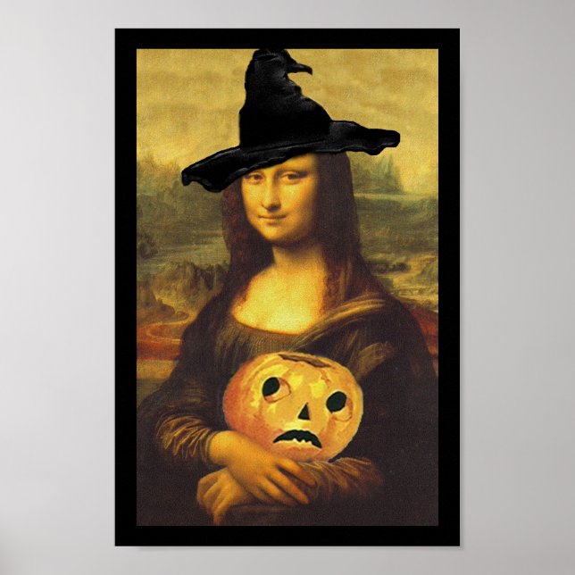 Poster Fun Renaissance Mona Lisa Halloween Witch (Front)
