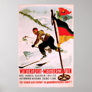 Poster GDR Winter sports championship Saxony DDR