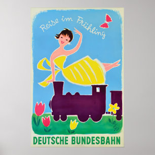 Poster German Railways -Into the spring