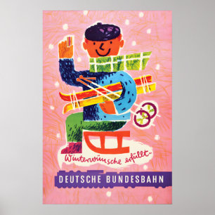 Poster German Railways -Winter wishes fulfilled