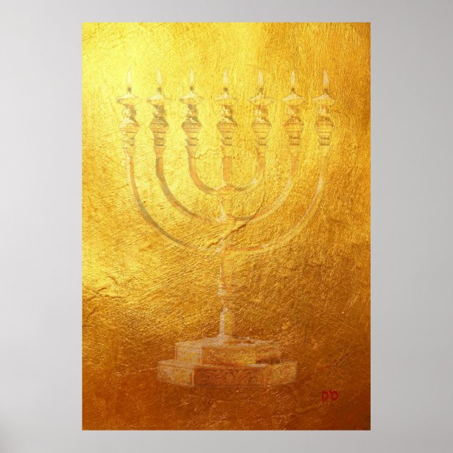 Poster Golden Menorah Judaica (Front)