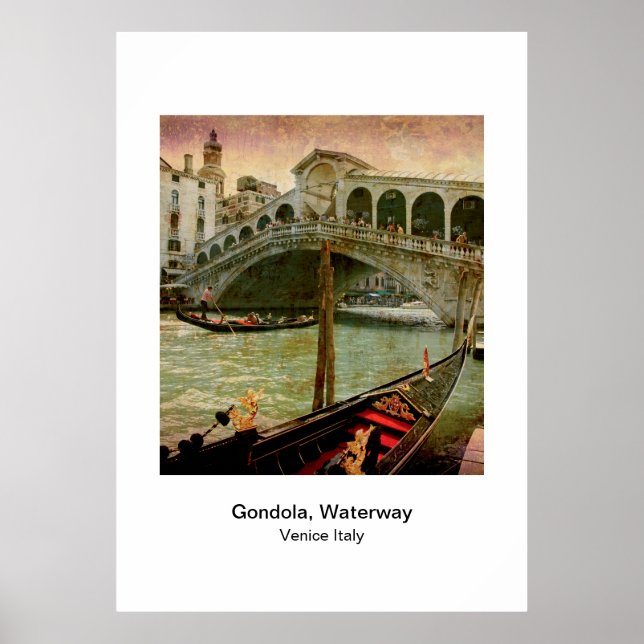 Poster - Gondola Waterway Venice Italy (Front)