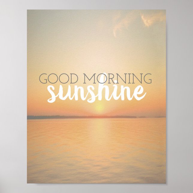 poster good morning sunshine quote ocean sunrise (Front)