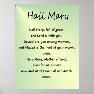Poster ~ Hail Mary Christian Prayer