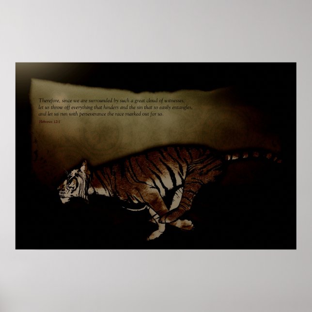 Poster - Hebrews 12:1 - Let us Run!  Inspirational (Front)