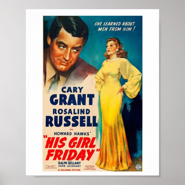 Poster His Girl Friday-Cary Grant Rosalind Russell (Front)