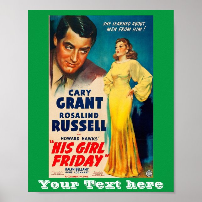 Poster His Girl Friday-Cary Grant Rosalind Russell (Front)