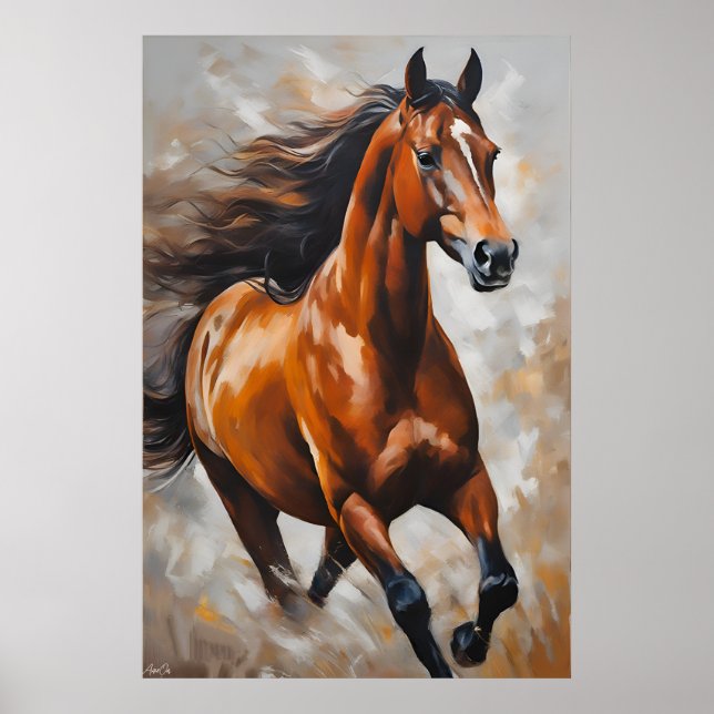 Poster | Horse | Oil Painting Style  (Front)