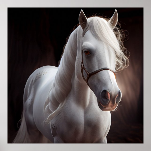 Poster horse white (Front)