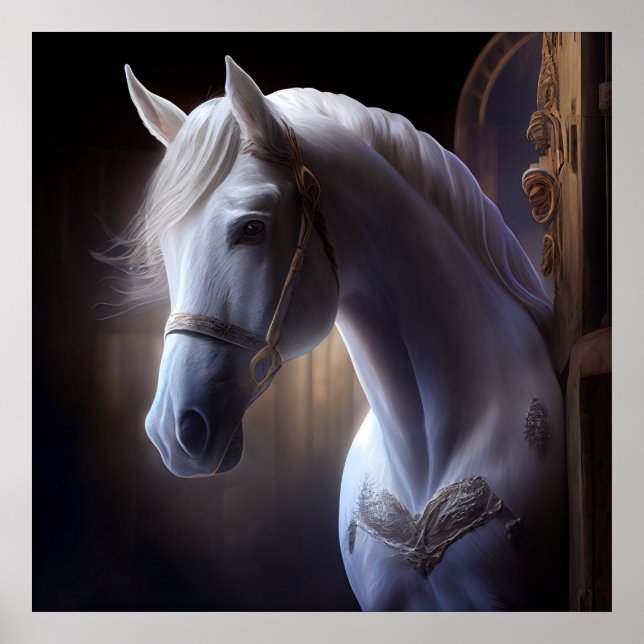 Poster horse white (Front)