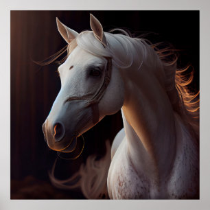 Poster horse white
