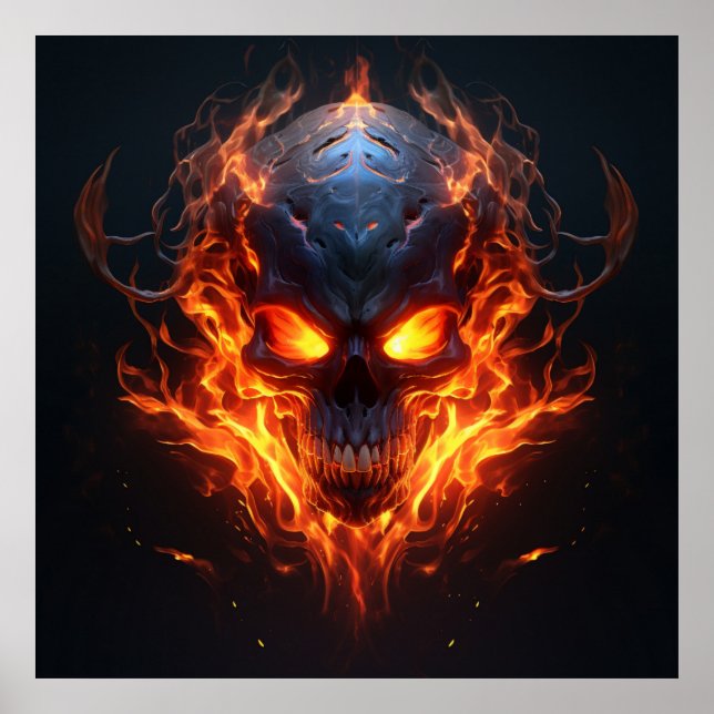 Poster Infernal Blaze Skull (Front)