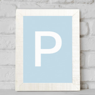 Poster initials children, nursery room decoration