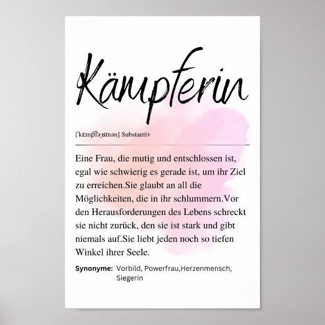 Poster Kämpferin Definition (Front)