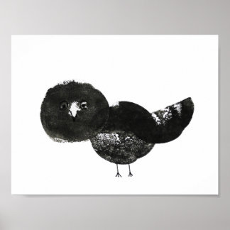 Poster Kunstdruck, Druck Vogel schwarz weiß