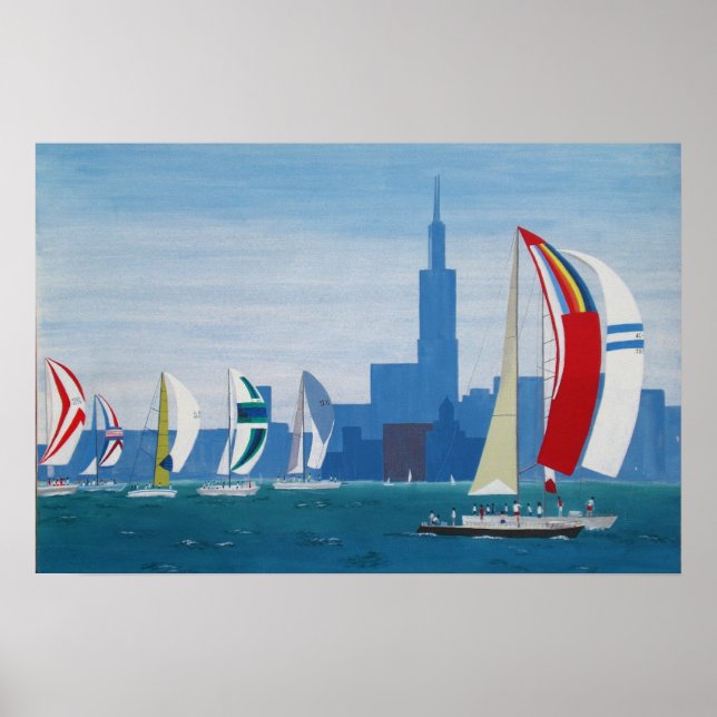 Poster "Lake Michigan - Chicago" (Front)