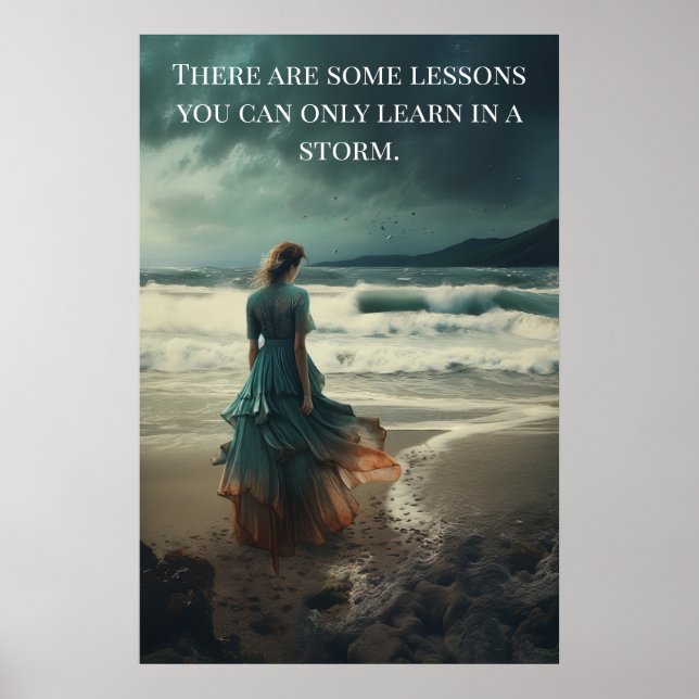 Poster - Lessons In A Storm Woman on the Beach (Front)