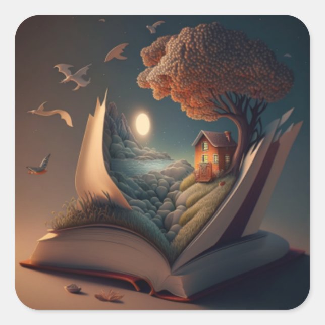 Poster Life on Reading Glass Coaster T-Shirt Keych Square Sticker (Front)