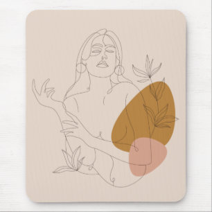 Poster Line art minimalist. Boho style. Mouse Mat