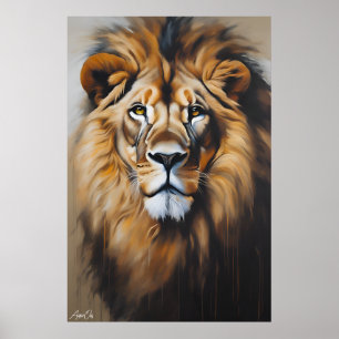 Poster   Lion   Oil Artstyle 