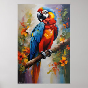 Poster   Macaw   Oil Painting Style 