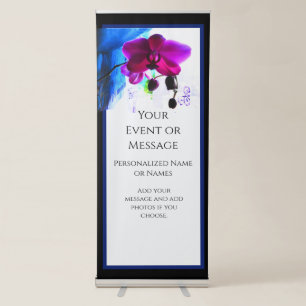 Poster, Magenta Orchid, colour background options Retractable Banner