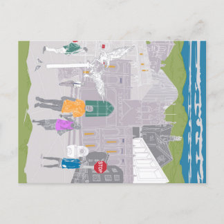 Poster Malvern Hills UK Skylien Artwork Postcard