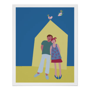 poster man woman bird