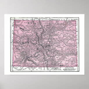 Poster: Map of Colorado, 1921 Poster