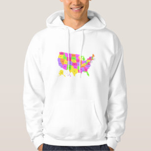 Poster Map of the United States of America Hoodie