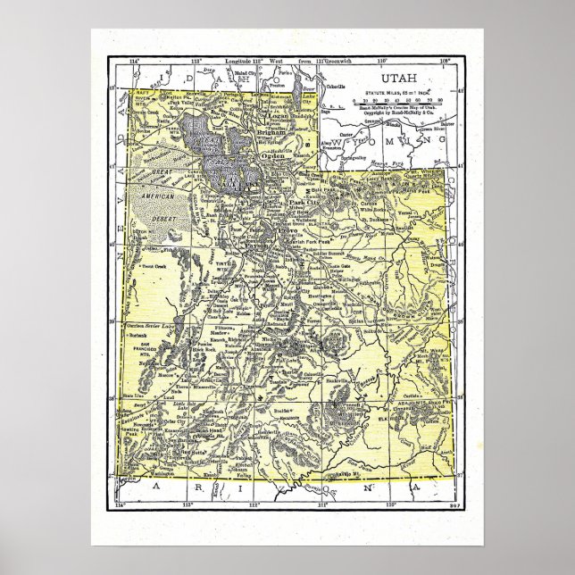 Poster:   Map of Utah, 1921 Poster (Front)