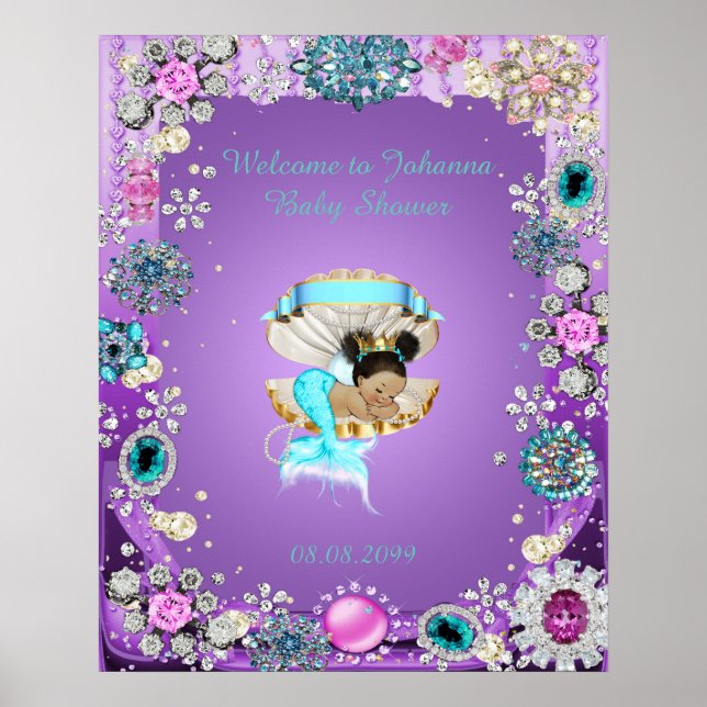 Poster Mermaid purple, jewellery (Front)