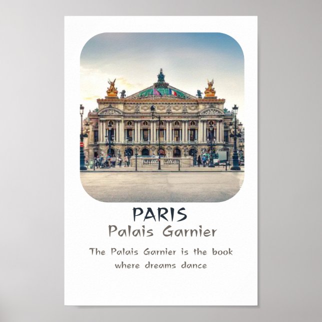 Poster monument of Paris : Palais Garnier (Front)