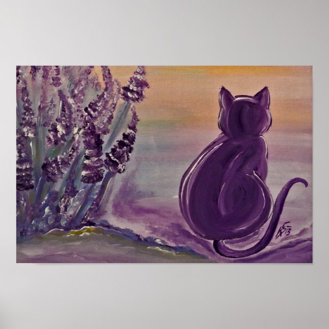 Poster Motiv "Lavender Cat" aus Archivpapier (Front)