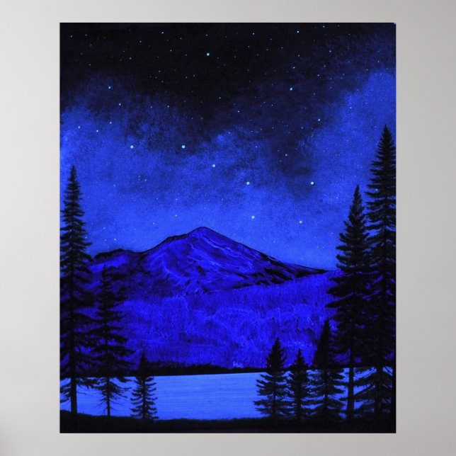 Poster ~ Mount Shasta In Starlight (Front)