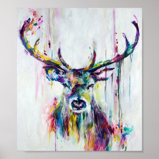Poster - Multi coloured Stag (Front)