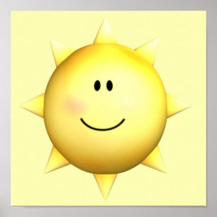Poster mural happy face sunshine 11x11 customise