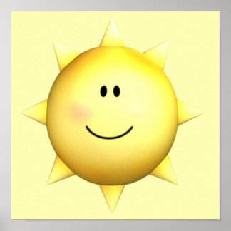 Poster mural happy face sunshine 11x11 customise