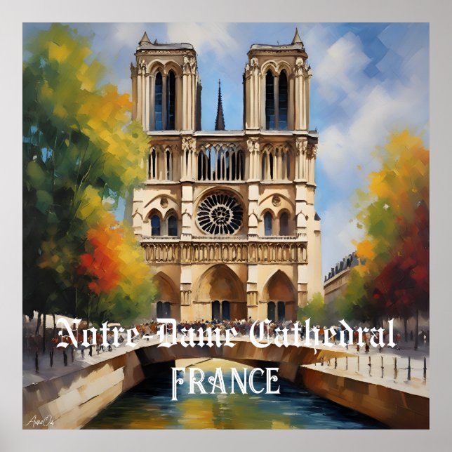 Poster |Notre-Dame Cathedral, France | AI Content  (Front)