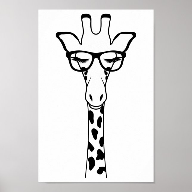 Poster- Nursery Kids Bedroom Giraffe Glasses Poster (Front)
