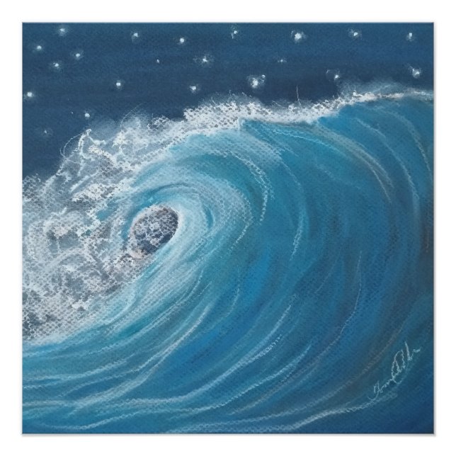 poster of a oil pastel wave (Front)