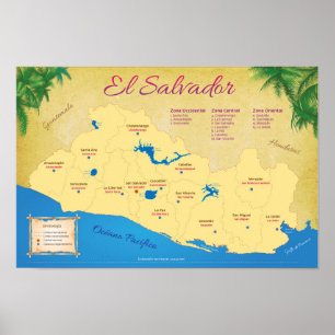 Poster of El Salvador, Departments